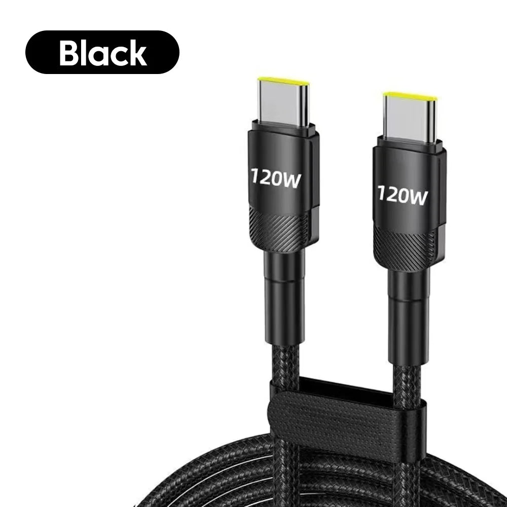 NNBILI 120W USB Type C Cable Fast Charging Type-C Charger Data Cord For iPhone 17 16 15 Pro Max Huawei Mobile Phone USB C Wire