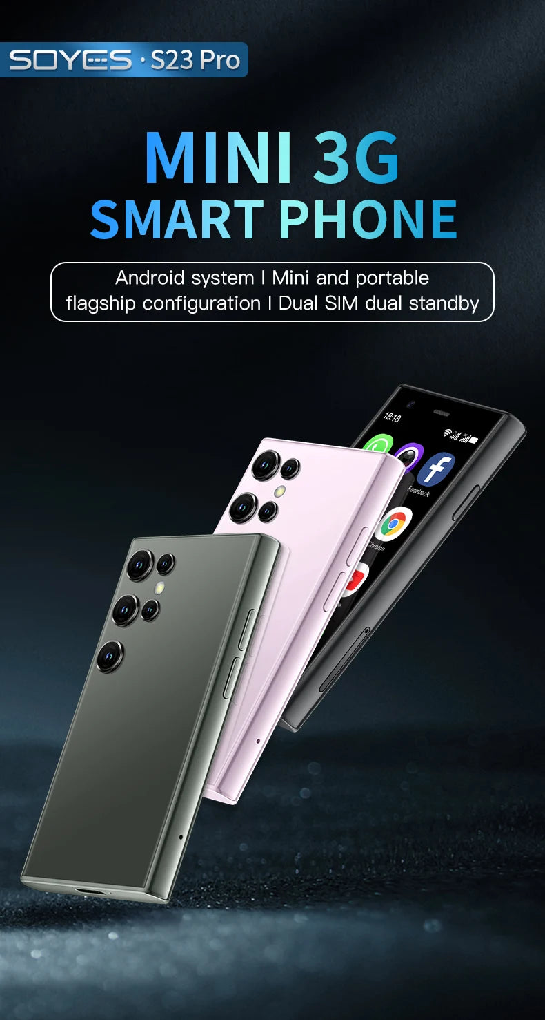 SOYES S23 Pro & Mini 24 Mini Smartphones Android 8.1 Dual SIM 3.0'' HD 1000mAh Battery WIFI Bluetooth 3G Small Mobile Phone