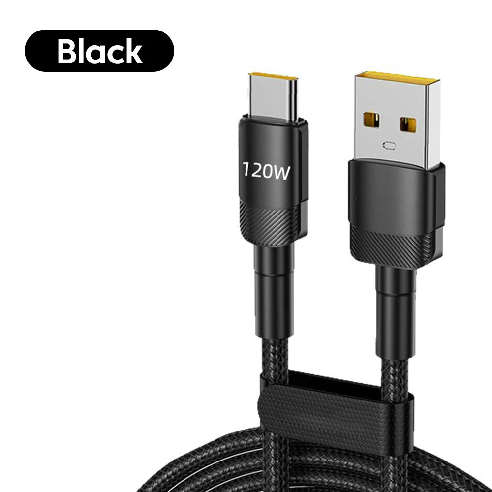 NNBILI 120W USB Type C Cable Fast Charging Type-C Charger Data Cord For iPhone 17 16 15 Pro Max Huawei Mobile Phone USB C Wire