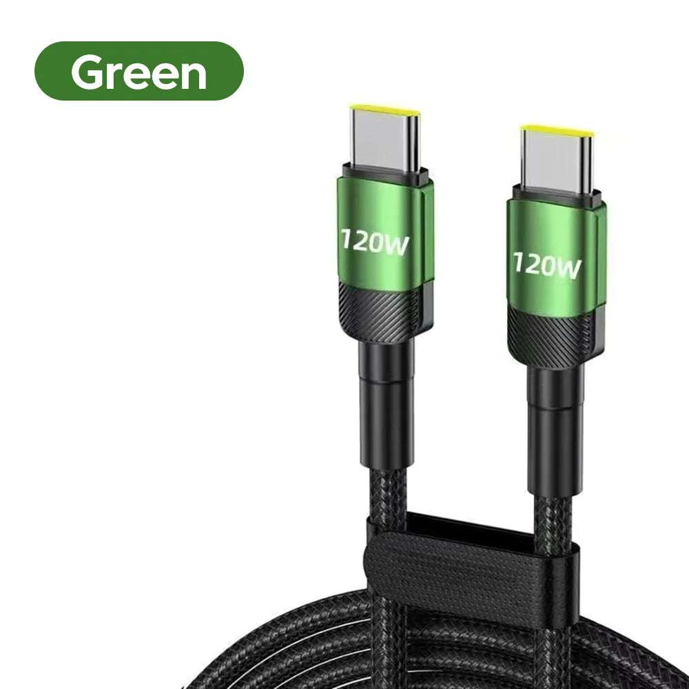 NNBILI 120W USB Type C Cable Fast Charging Type-C Charger Data Cord For iPhone 17 16 15 Pro Max Huawei Mobile Phone USB C Wire