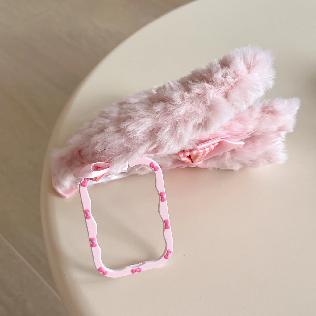 Bunny Rabbit Plush Phone Case with Butterfly Knot Design For iPhone 17 pro Max 16pro 15plus 14 13 Protective Cover