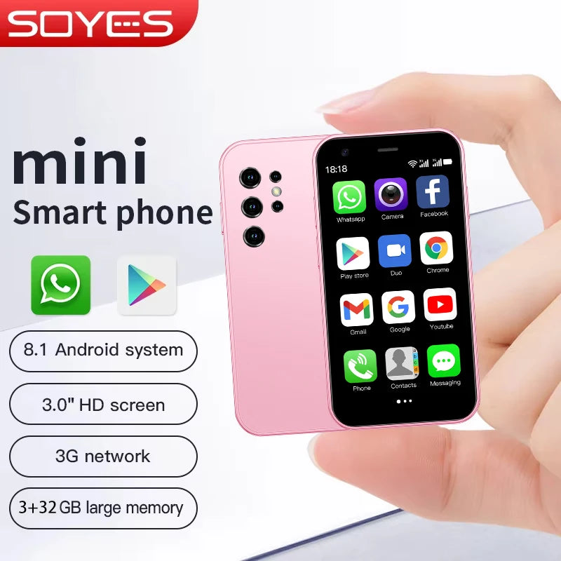 SOYES S23 Pro & Mini 24 Mini Smartphones Android 8.1 Dual SIM 3.0'' HD 1000mAh Battery WIFI Bluetooth 3G Small Mobile Phone