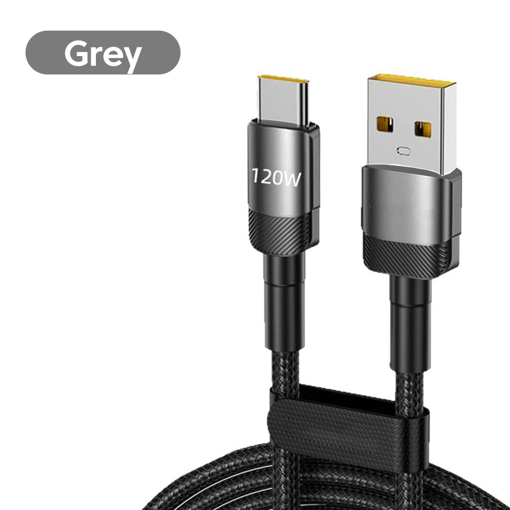 NNBILI 120W USB Type C Cable Fast Charging Type-C Charger Data Cord For iPhone 17 16 15 Pro Max Huawei Mobile Phone USB C Wire