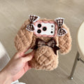 Bunny Rabbit Plush Phone Case with Butterfly Knot Design For iPhone 17 pro Max 16pro 15plus 14 13 Protective Cover